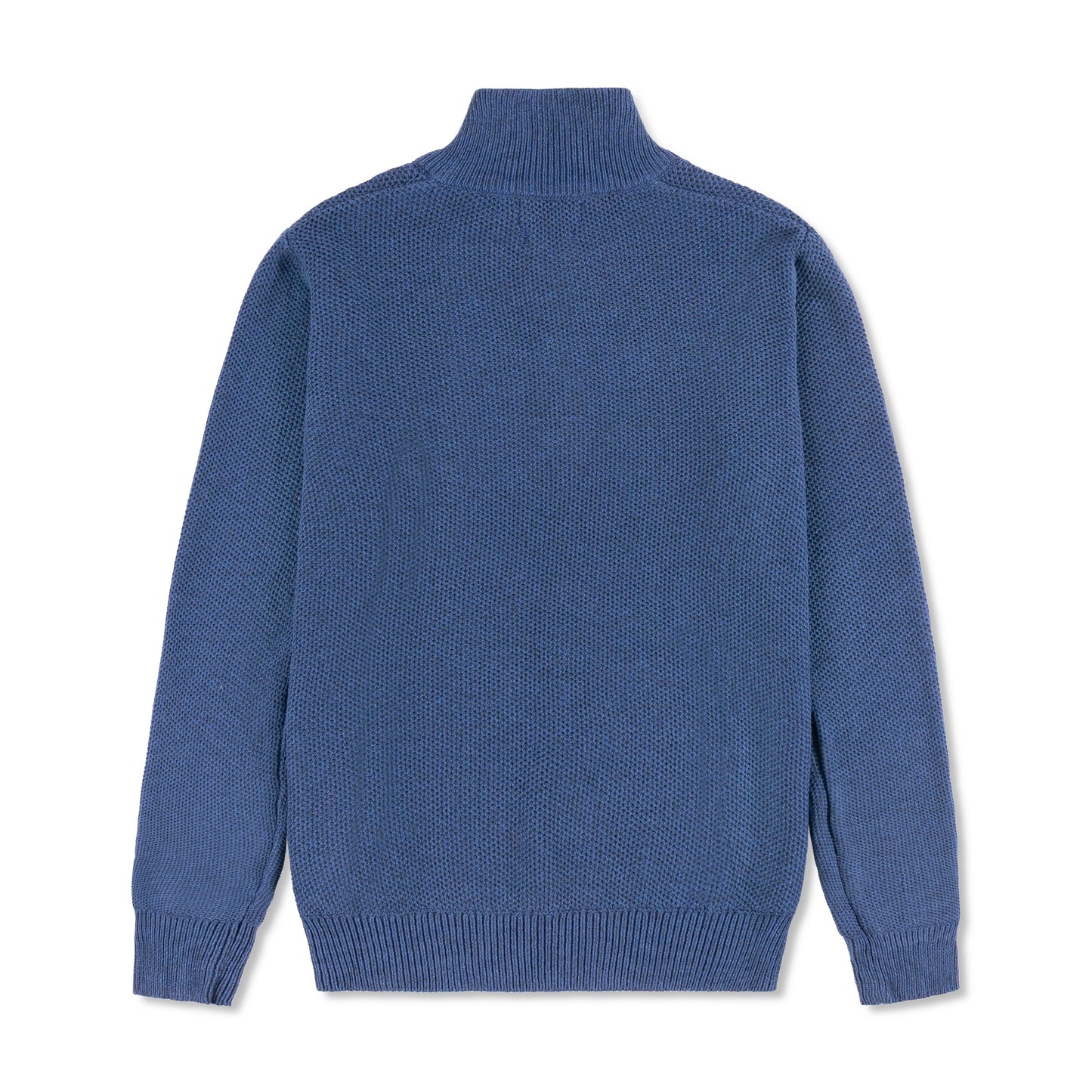 Quarter Zip Knit Woolen Cotton Sweater Teal Blue QZS-07