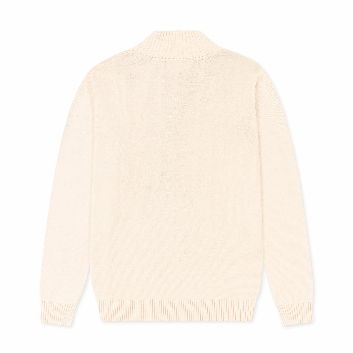Quarter Zip Textured Knit Woolen Sweater Light Beige QZS-27