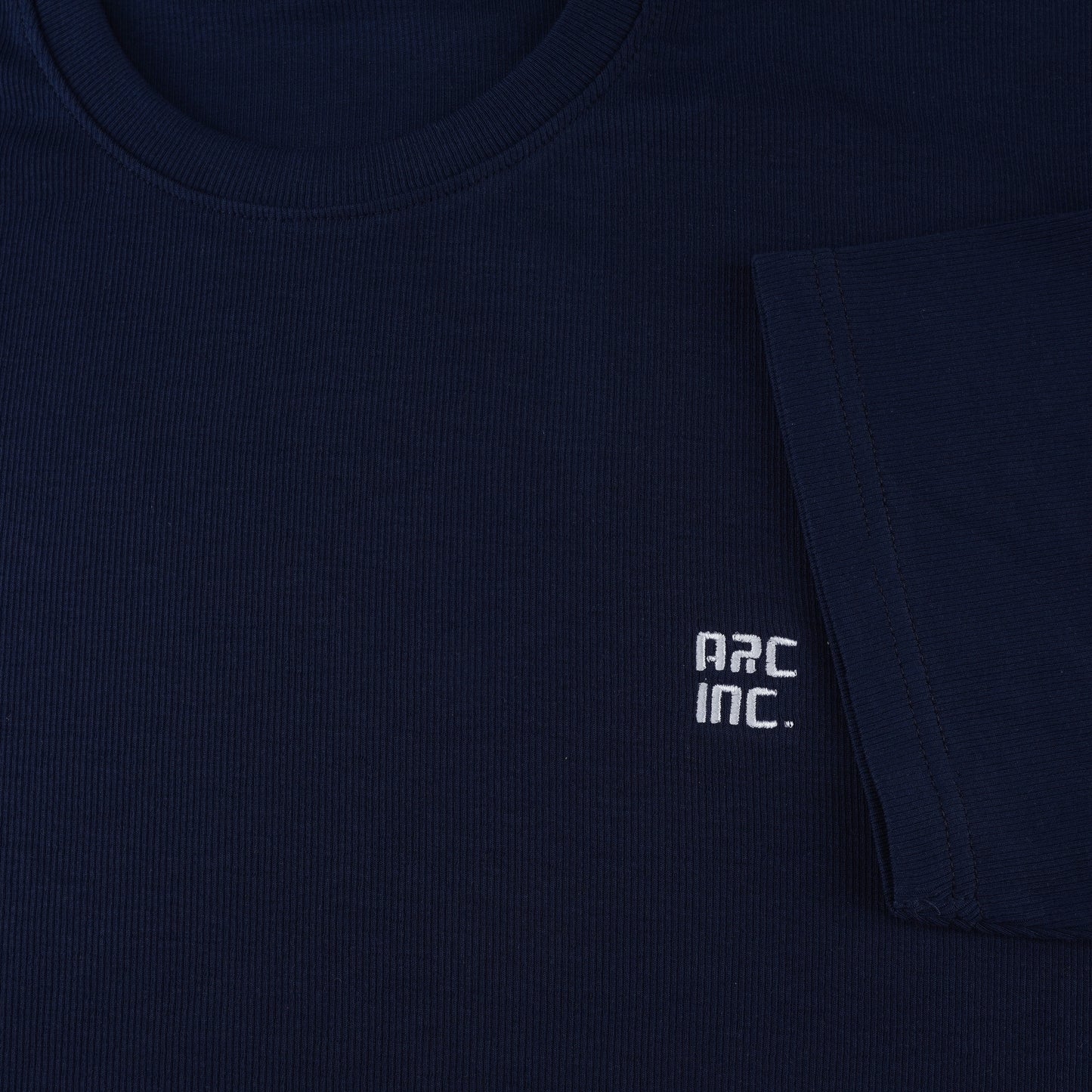 Knitted Ribbed T-Shirt Navy Blue RTS-01