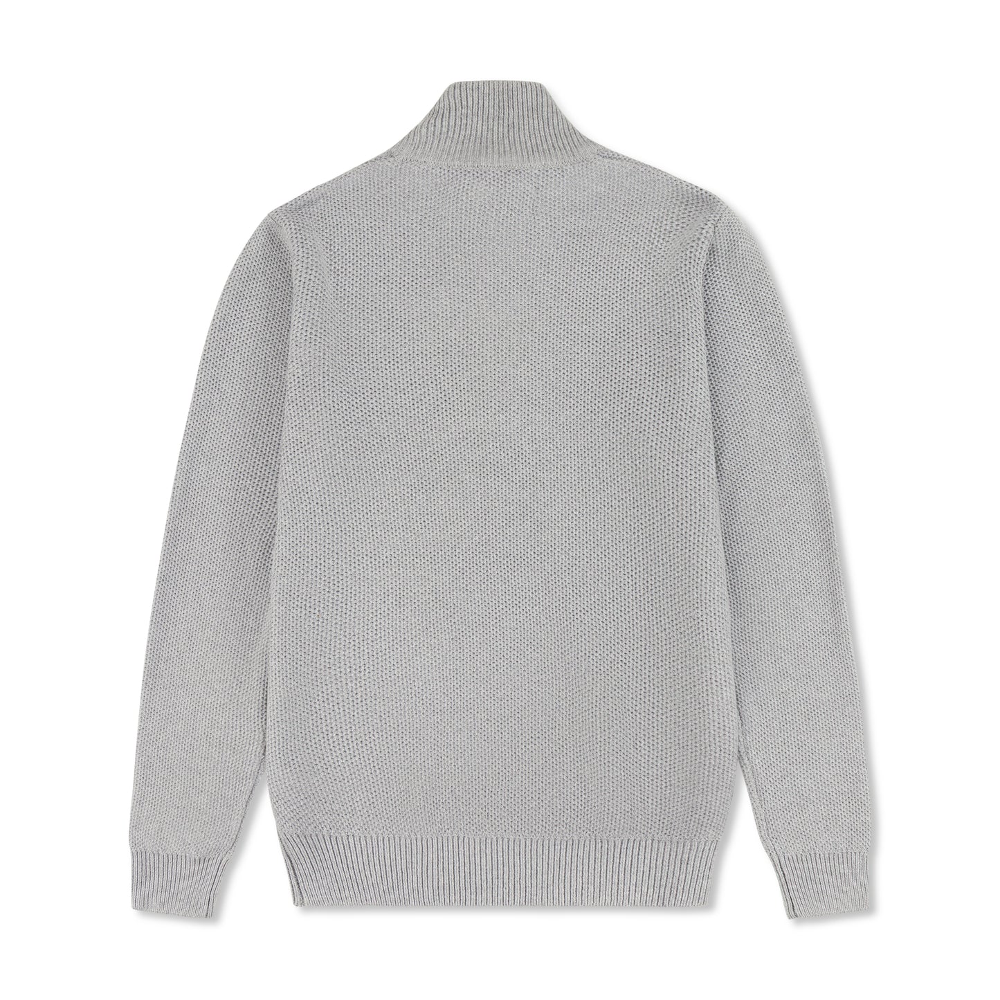Quarter Zip Knit Woolen Cotton Sweater Ash QZS-03