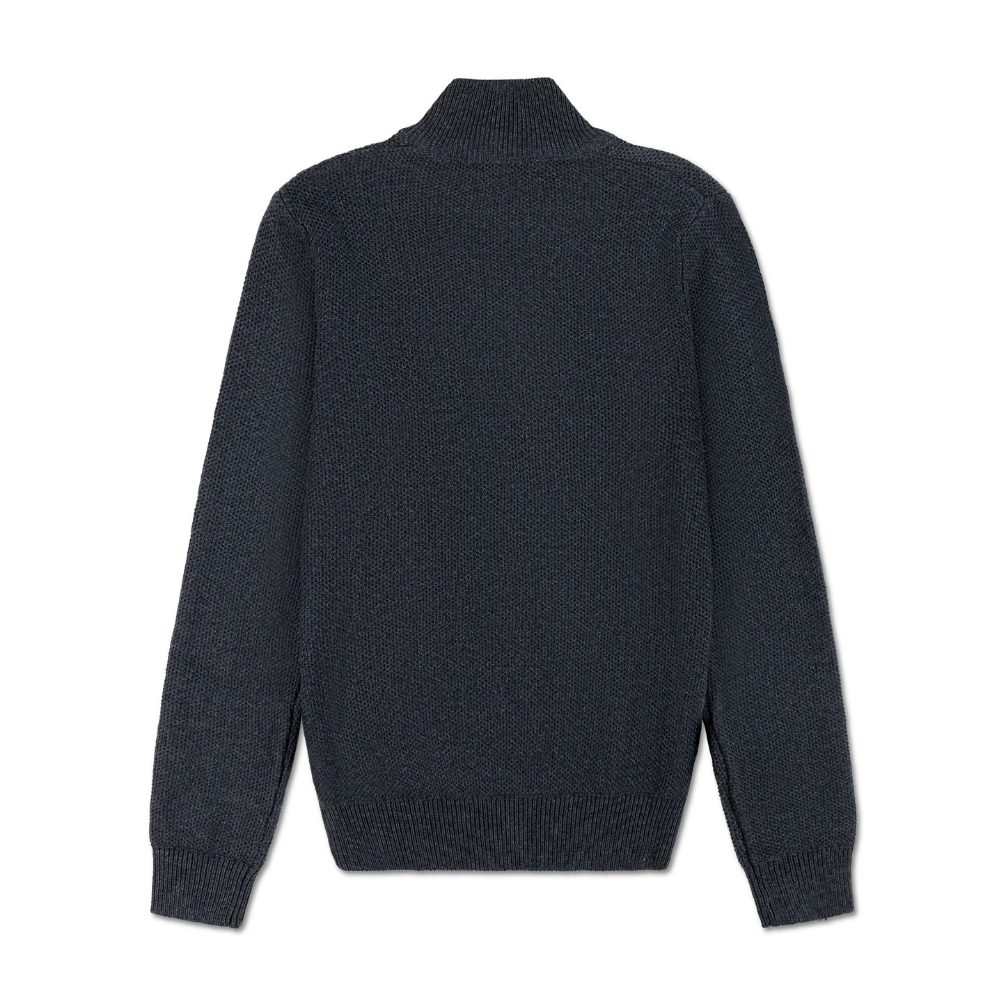 Quarter Zip Knit Woolen Cotton Sweater Charcoal QZS-02