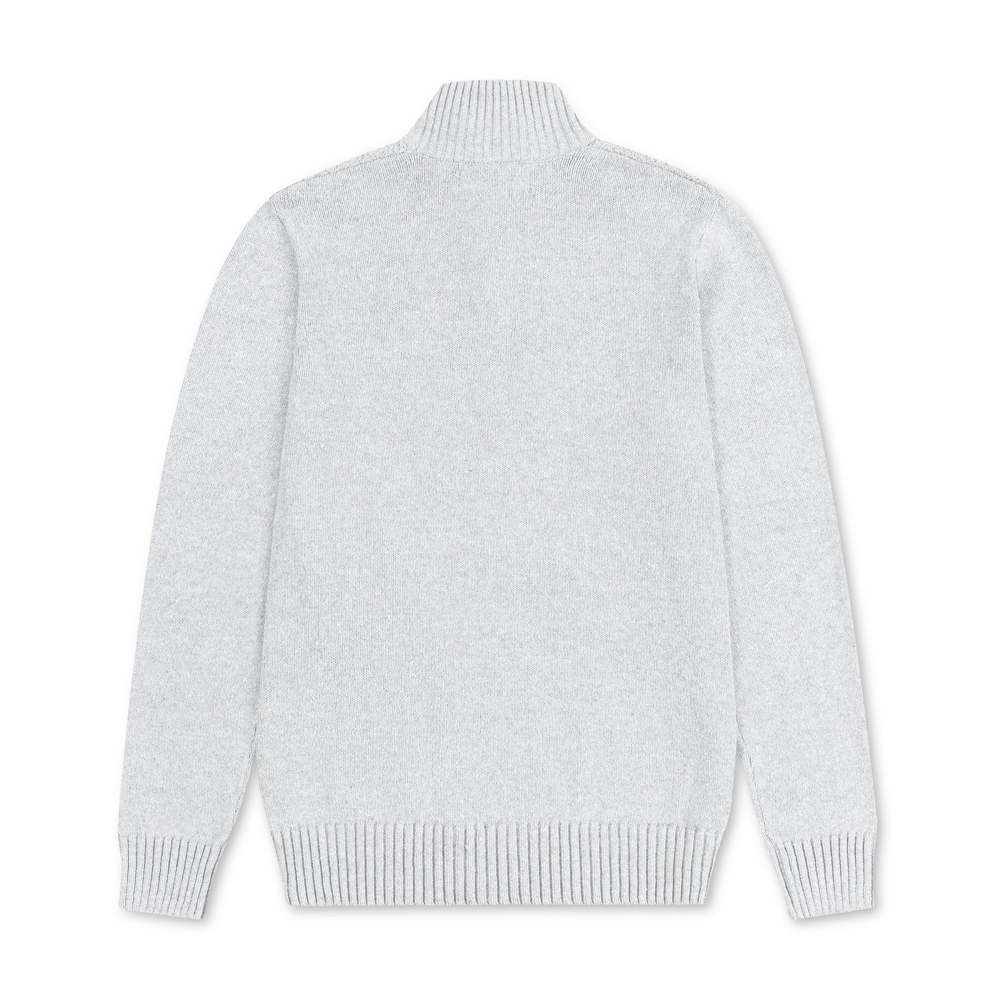 Quarter Zip Textured Knit Woolen Sweater Ash QZS-12