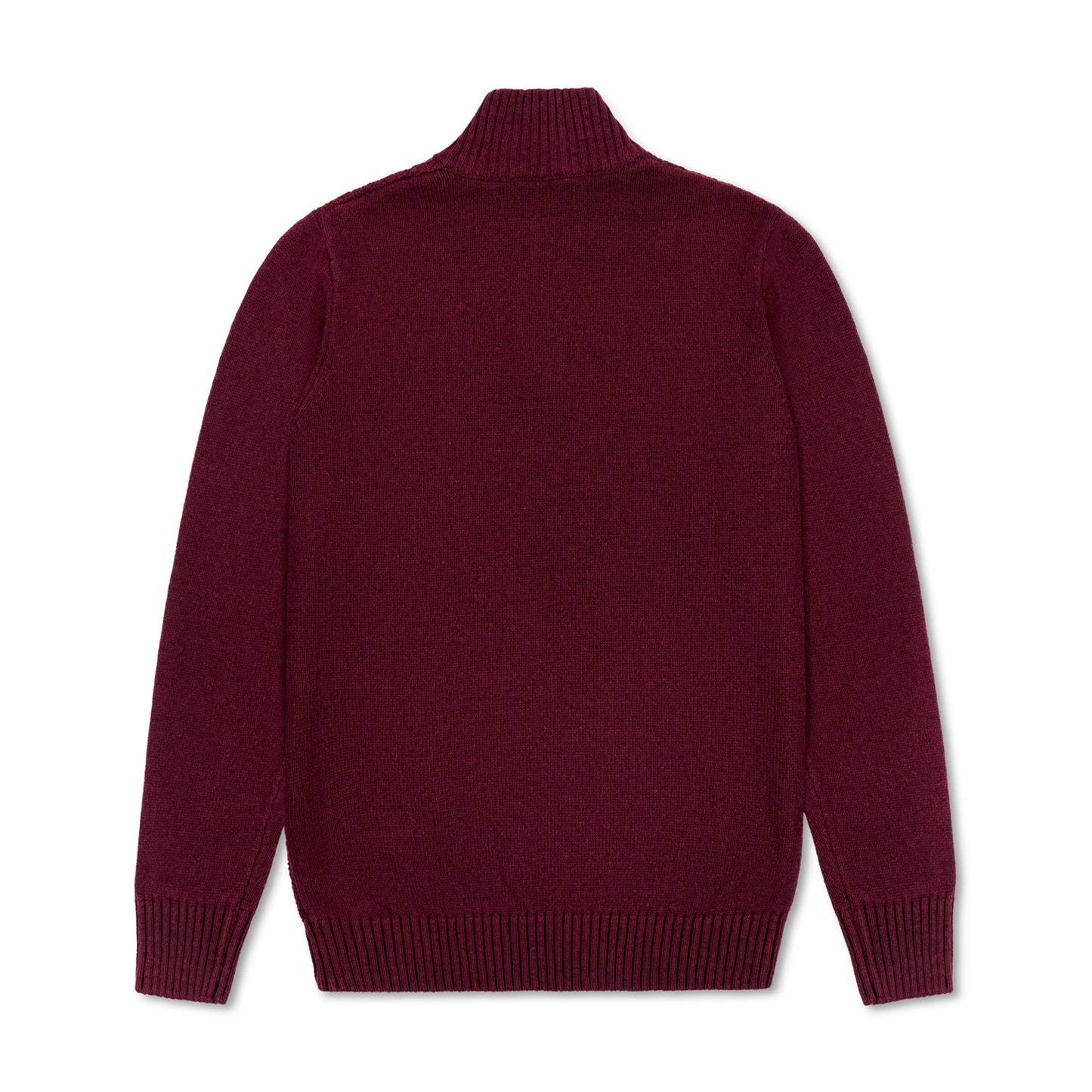 Quarter Zip Textured Knit Woolen Sweater Maroon QZS-16