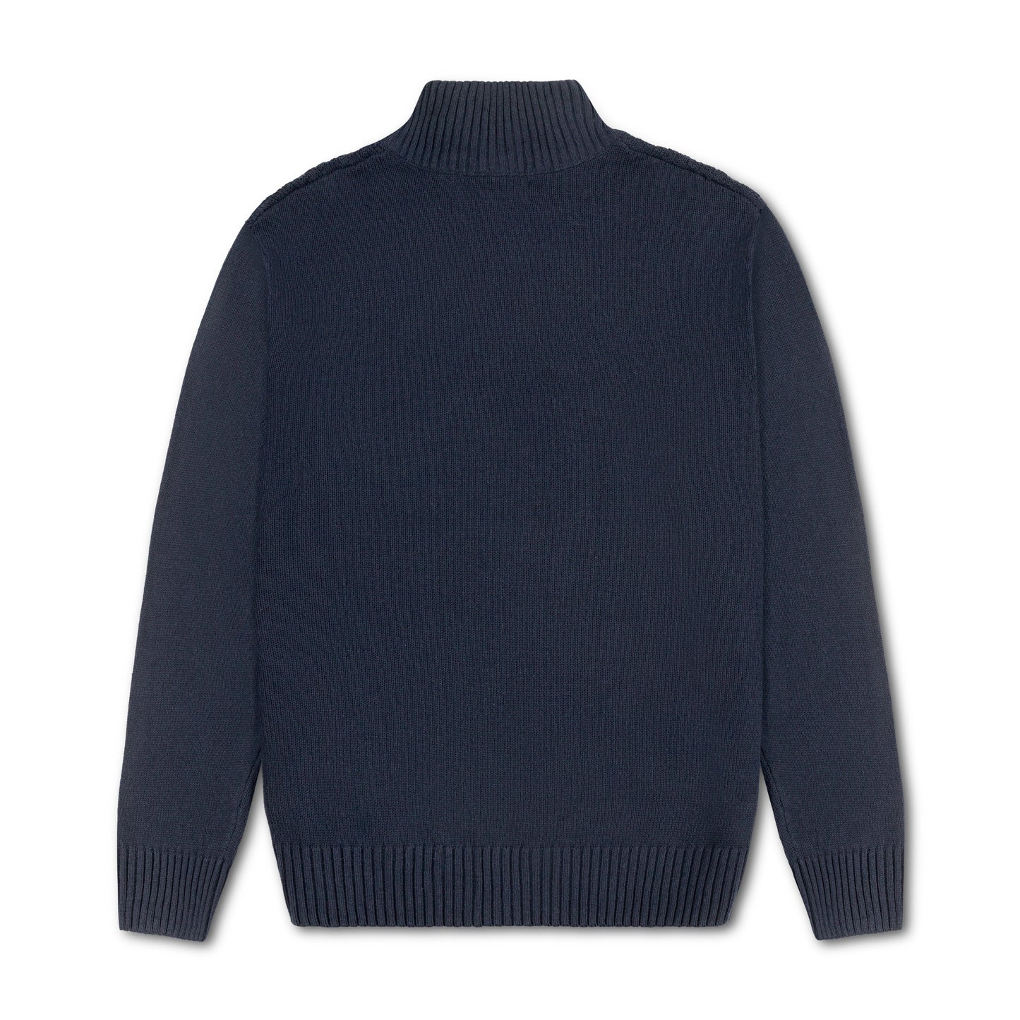 Quarter Zip Textured Knit Woolen Sweater Navy Blue QZS-13