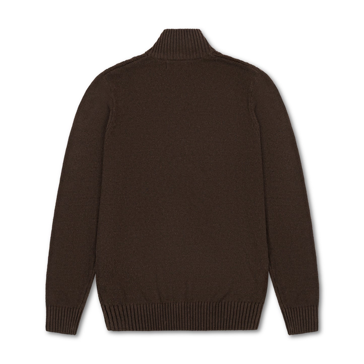 Quarter Zip Textured Knit Woolen Sweater Coffee QZS-17