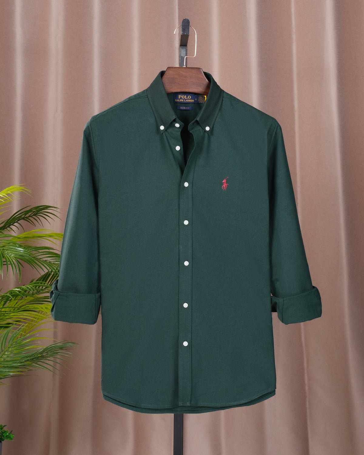 Solid Oxford Shirt Hunter Green RLCS-82