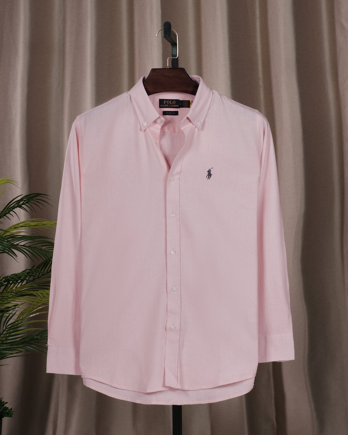 Solid Linen Shirt Pastel Pink RLCS-86