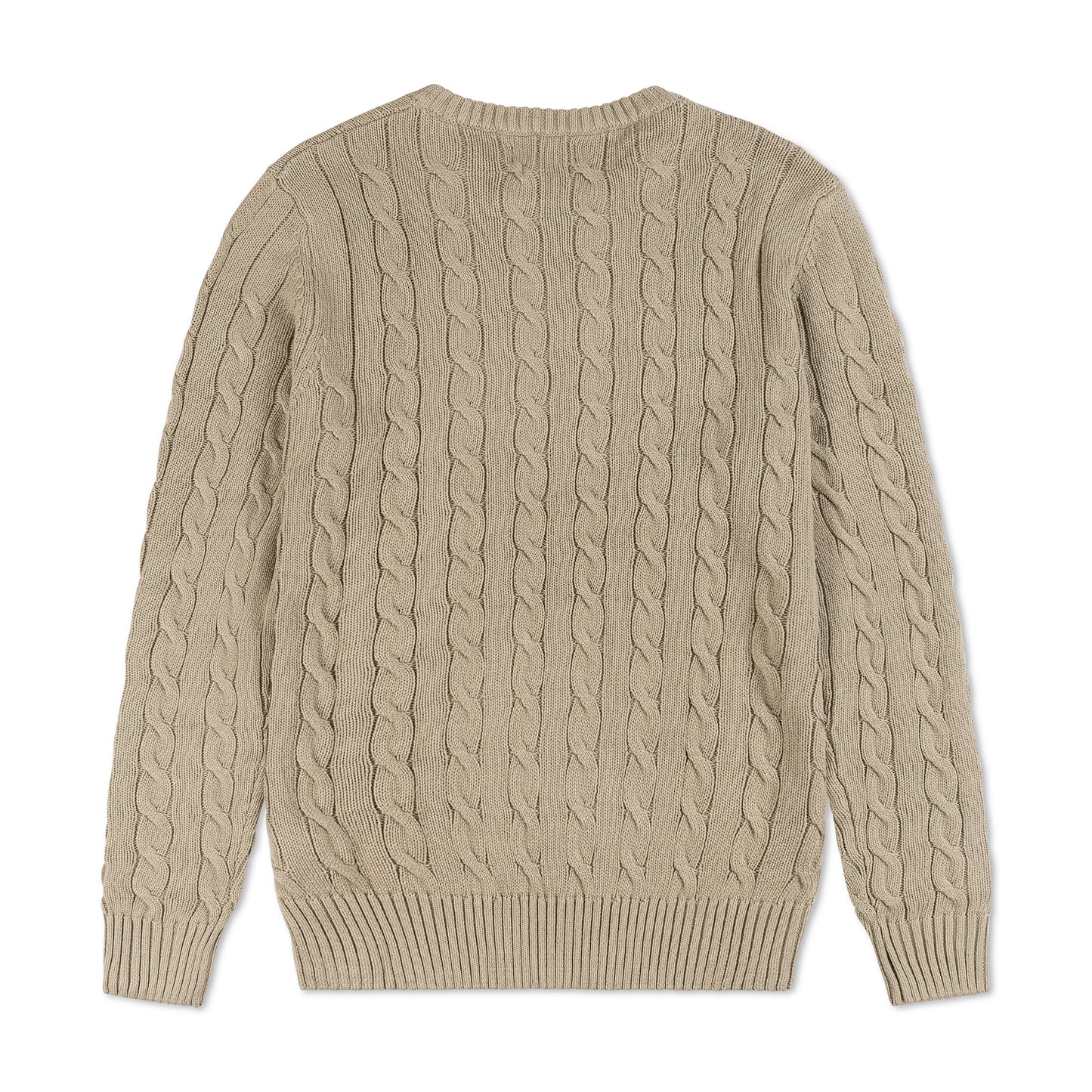 Round Neck Cable-Knit Woolen Sweater Biscuit RNS-08