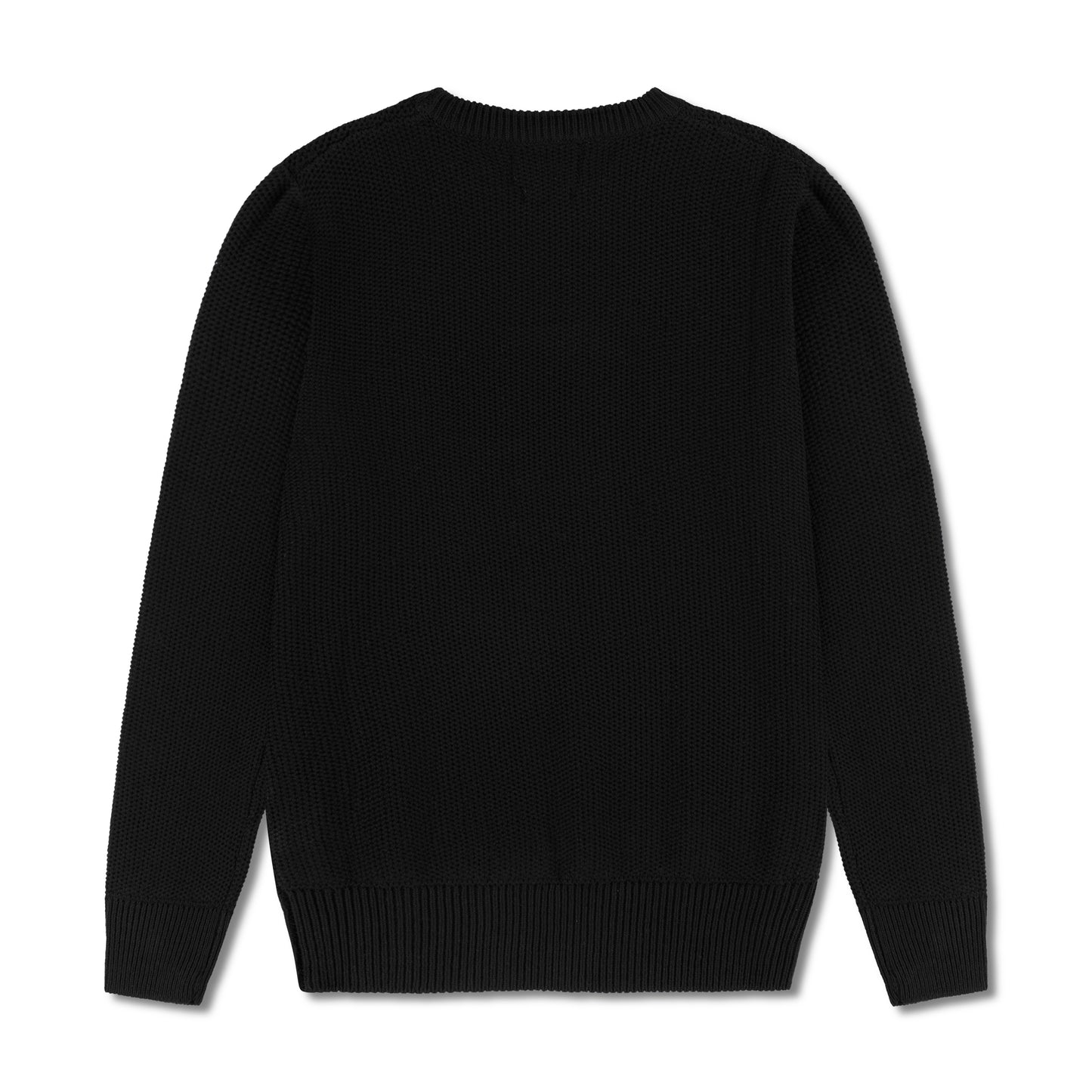 Round Neck Knit Woolen Cotton Sweater Black RNS-10
