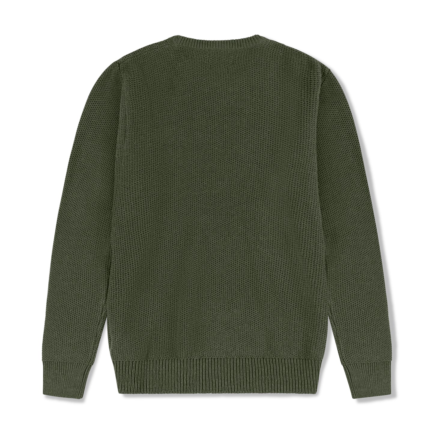 Round Neck Knit Woolen Cotton Sweater Olive Green RNS-12