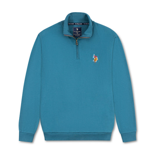 Quarter Zip Ribbed Sweatshirt Electric Blue RQZS-09