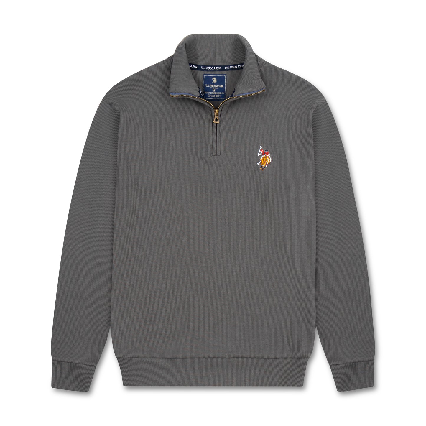 Quarter Zip Ribbed Sweatshirt Earth Gray RQZS-08