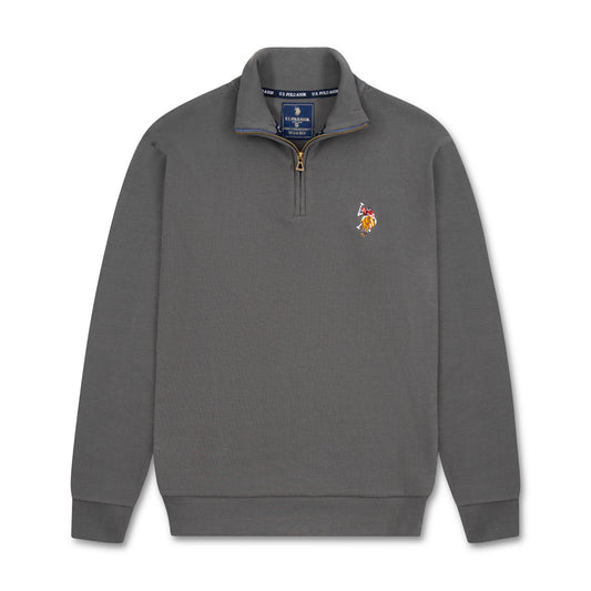 Quarter Zip Ribbed Sweatshirt Earth Gray RQZS-08