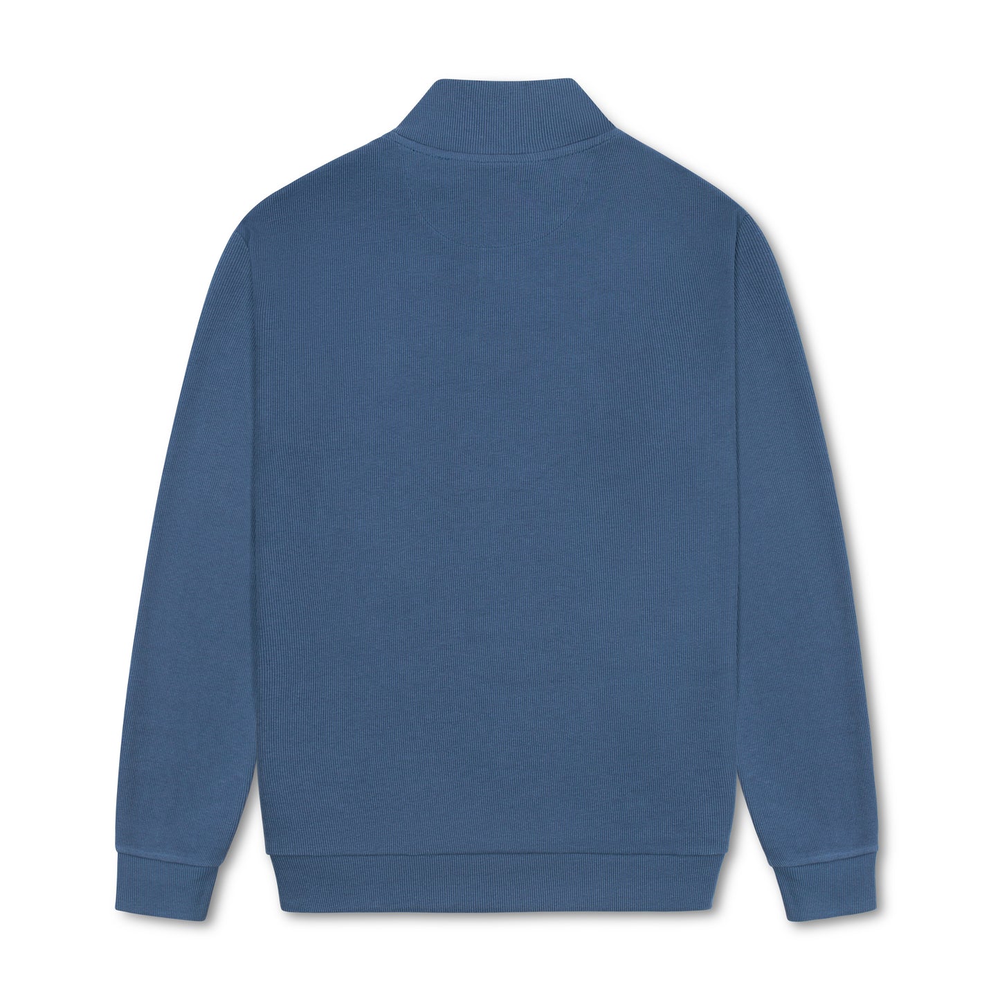 Quarter Zip Ribbed Sweatshirt Teal Blue RQZS-04