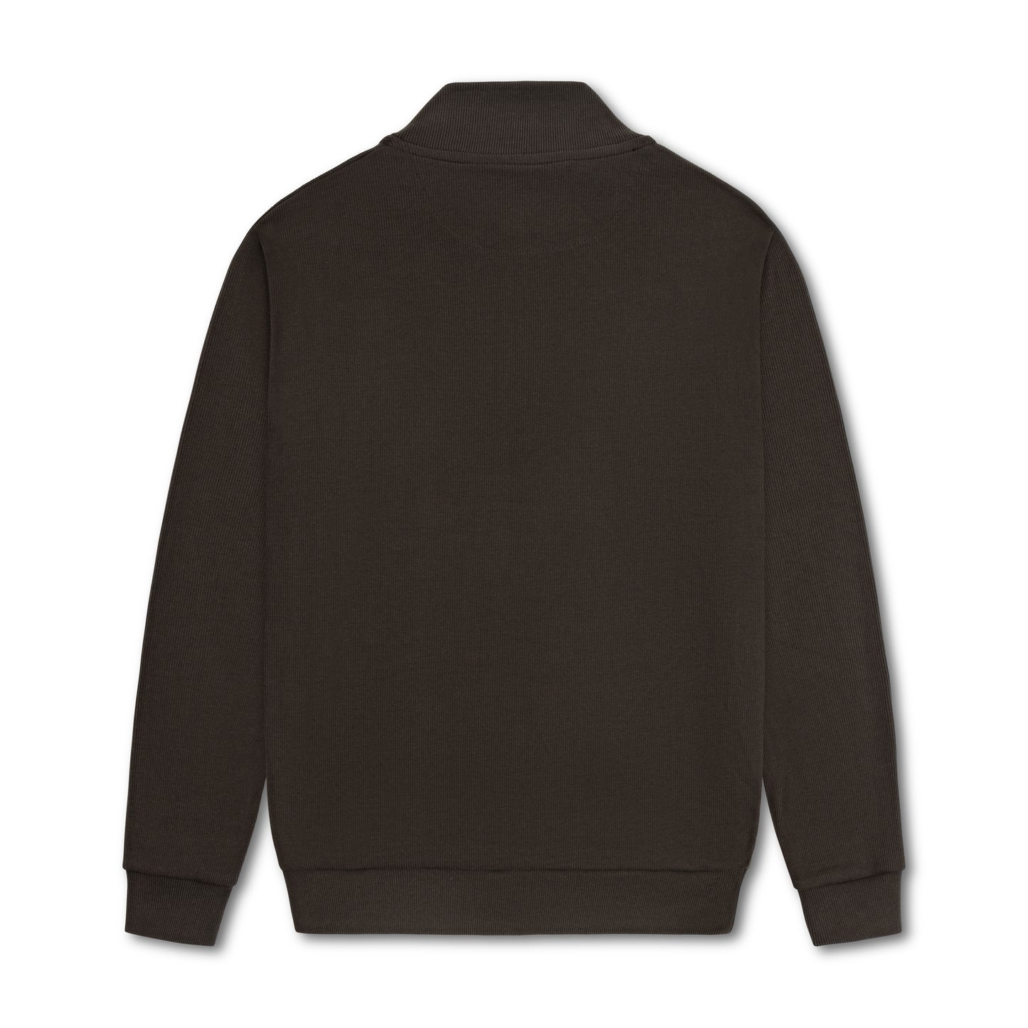 Quarter Zip Ribbed Sweatshirt Brown RQZS-03