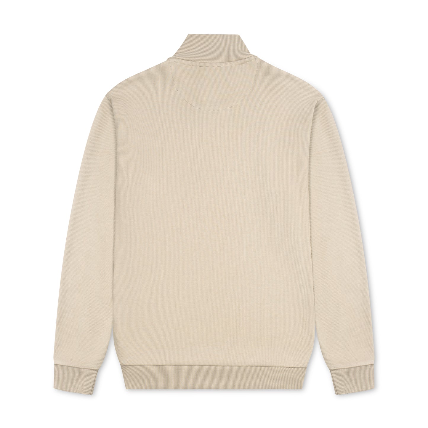 Quarter Zip Ribbed Sweatshirt Beige RQZS-02