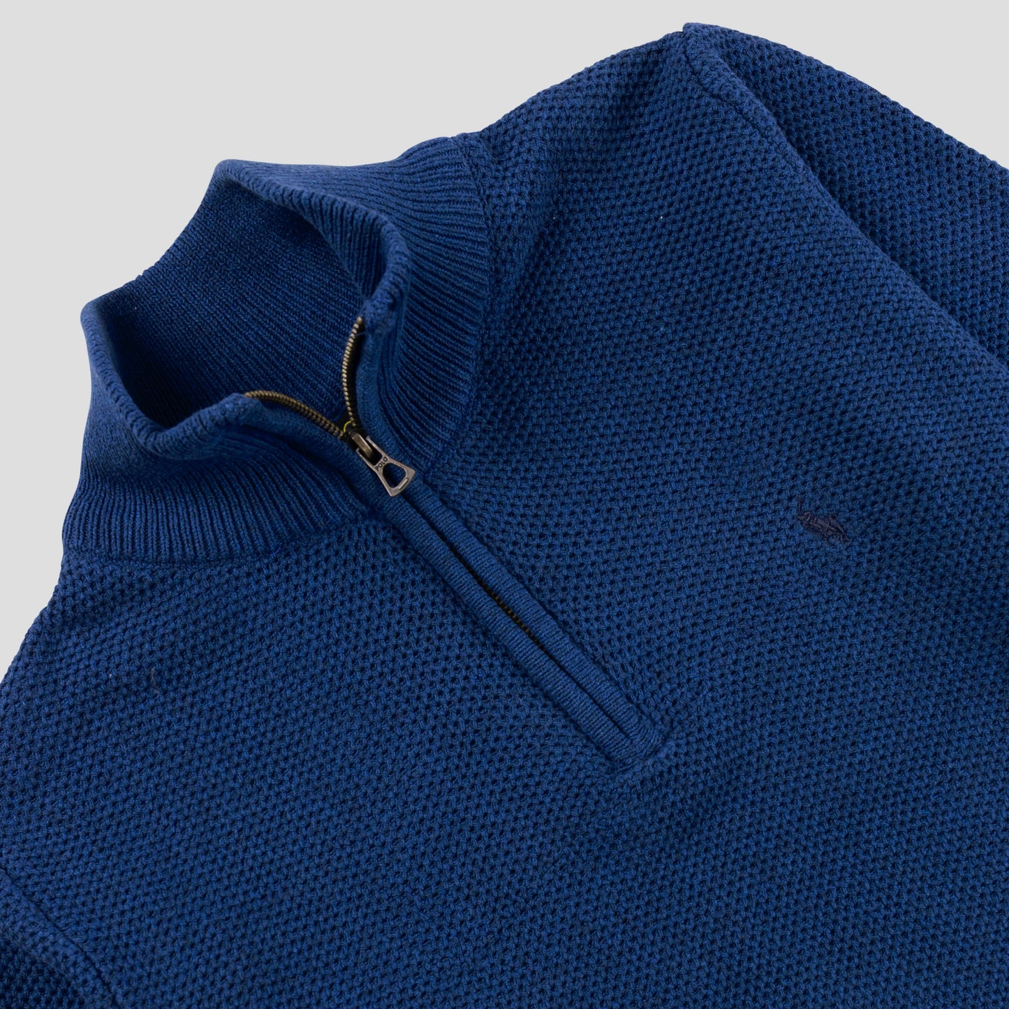 Quarter Zip Knit Woolen Cotton Sweater Royal Blue QZS-04