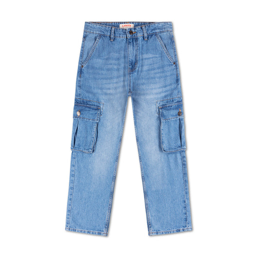 6 Pocket Cargo Baggy Fit Straight Cut Denim Pant CP-08