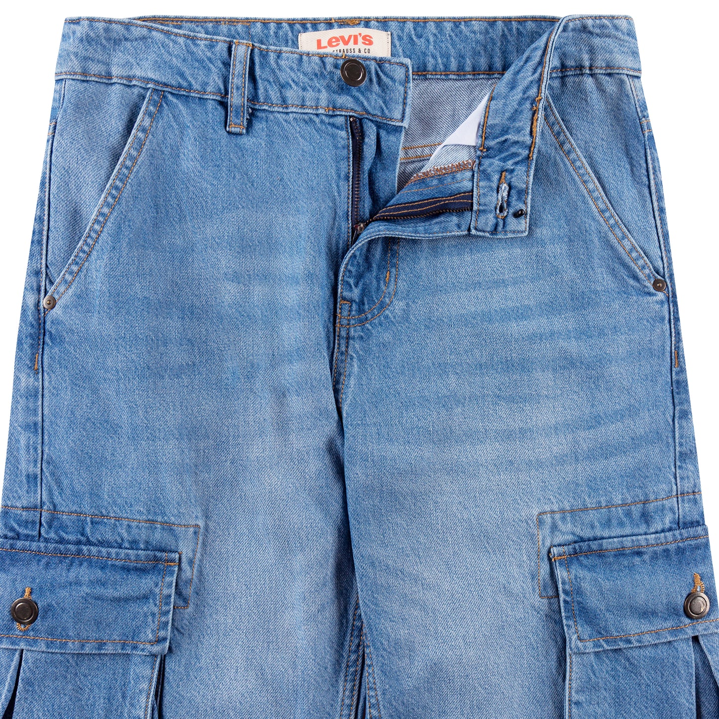 6 Pocket Cargo Baggy Fit Straight Cut Denim Pant CP-08