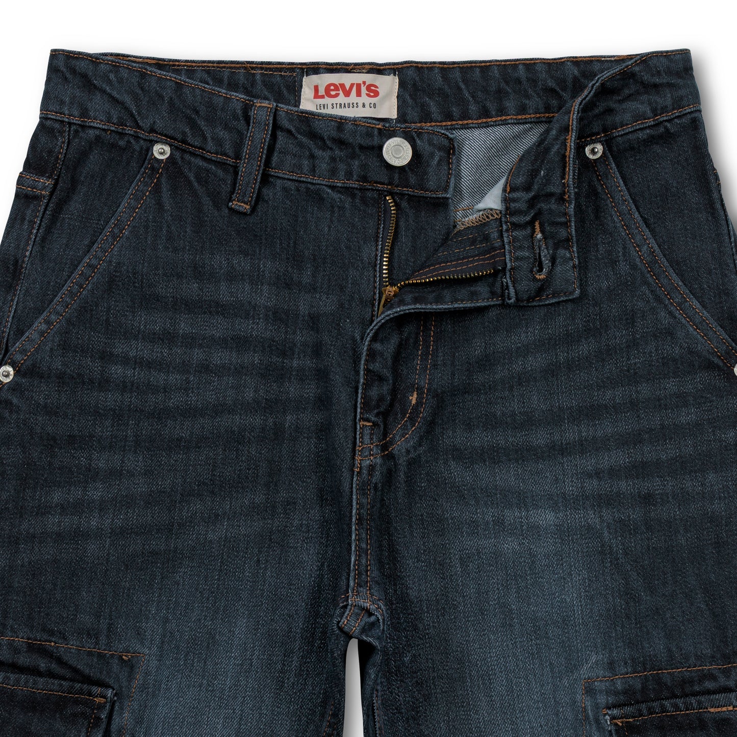 6 Pocket Cargo Baggy Fit Straight Cut Denim Pant CP-09