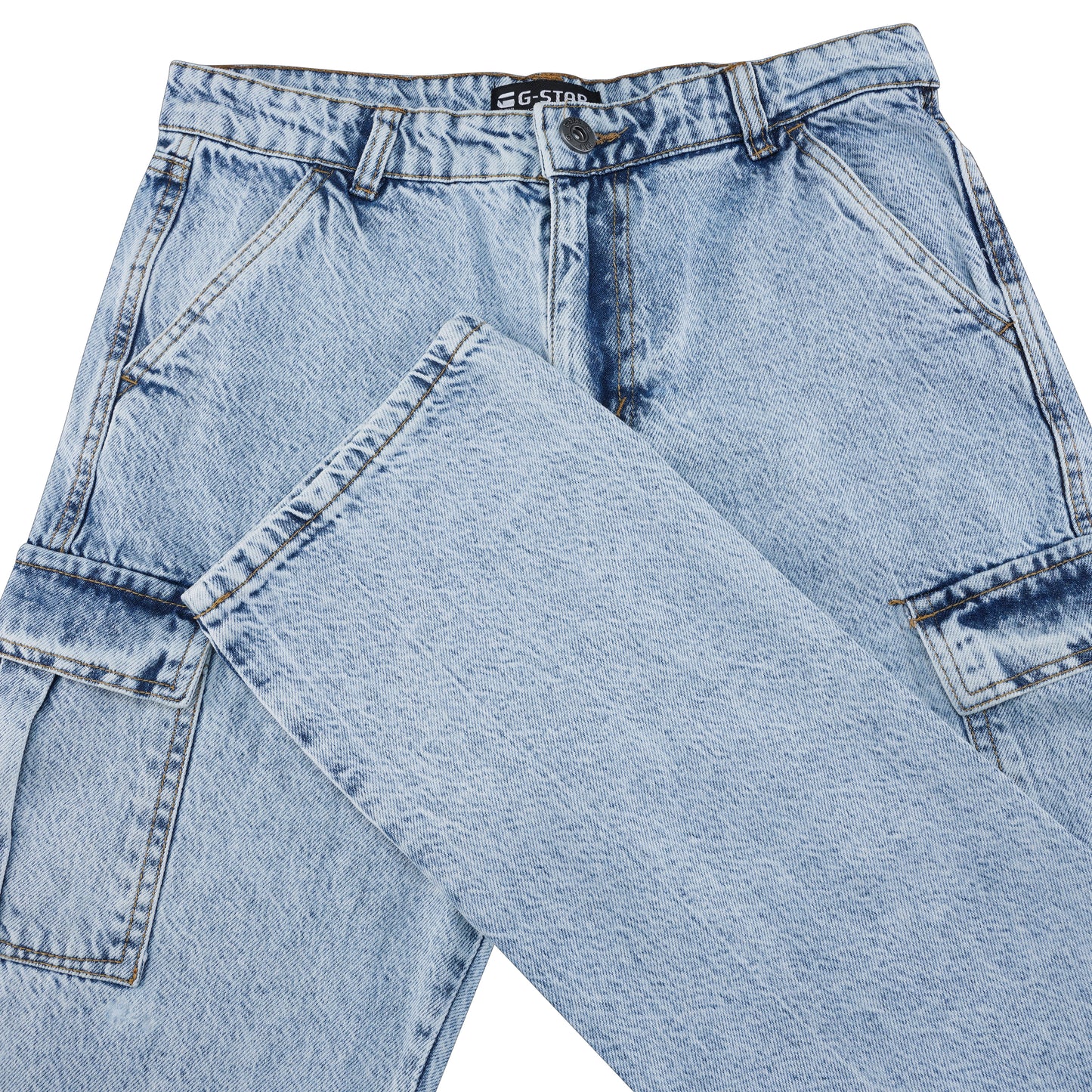 6 Pocket Cargo Baggy Fit Straight Cut Denim Pant CP-01