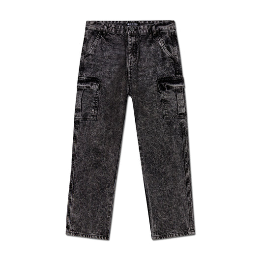 6 Pocket Cargo Baggy Fit Straight Cut Denim Pant CP-02