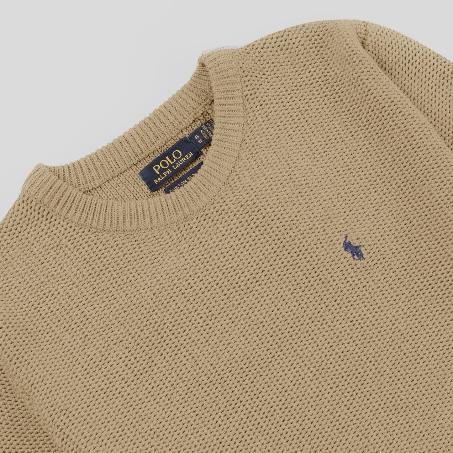 Round Neck Knit Woolen Cotton Sweater Camel Beige RNS-13