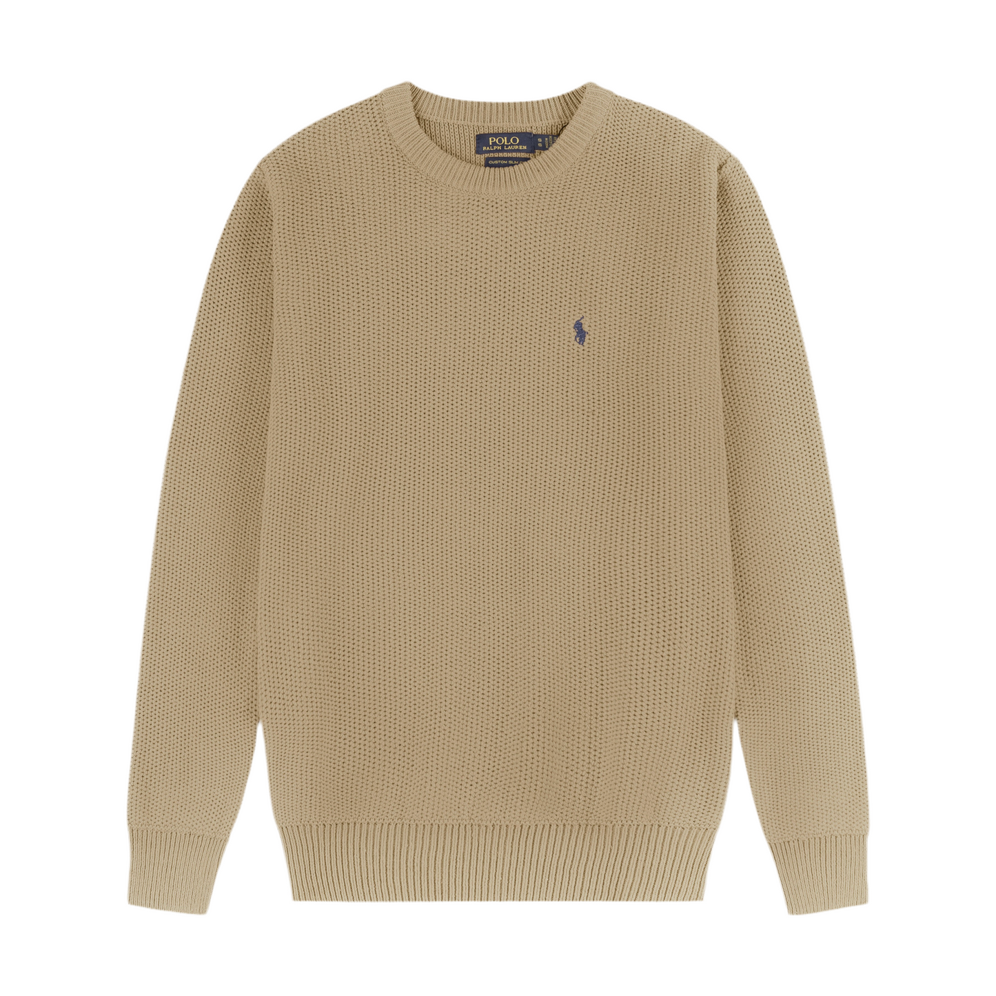 Round Neck Knit Woolen Cotton Sweater Camel Beige RNS-13