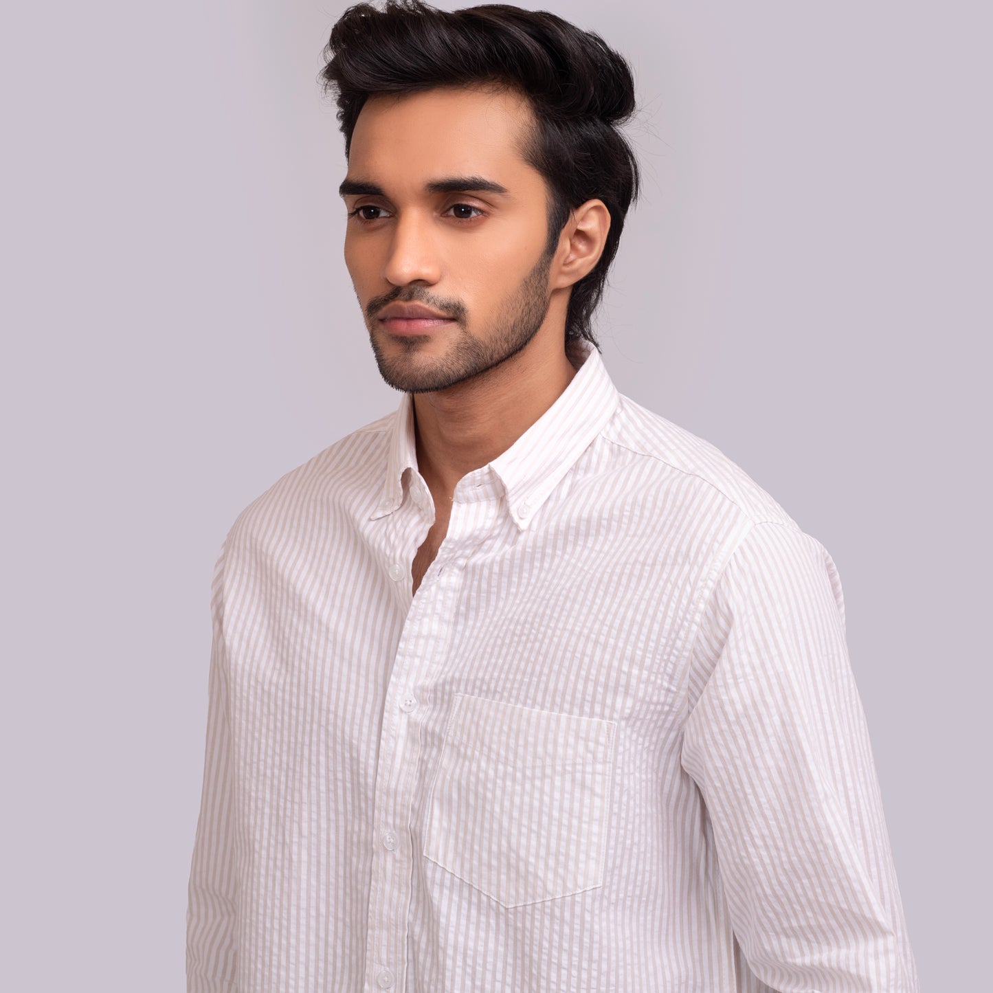 Pointed Collar Full Sleeve Seersucker Shirt ACS-23