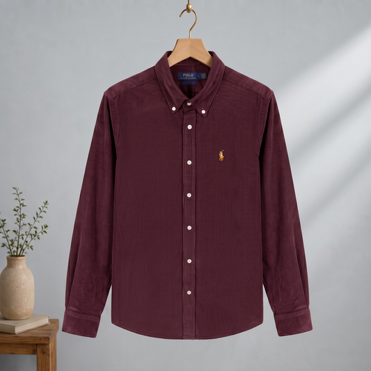 Burgundy Corduroy Shirt CS-38
