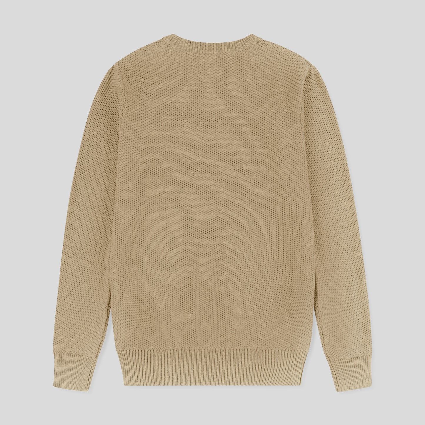 Round Neck Knit Woolen Cotton Sweater Camel Beige RNS-13