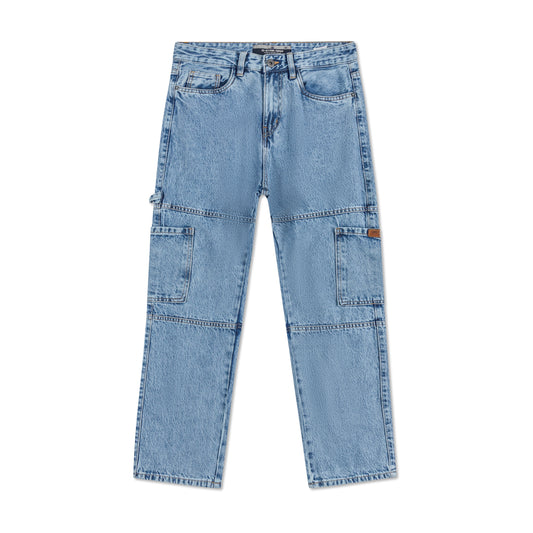 6 Pocket Cargo Baggy Fit Straight Cut Denim Pant CP-04