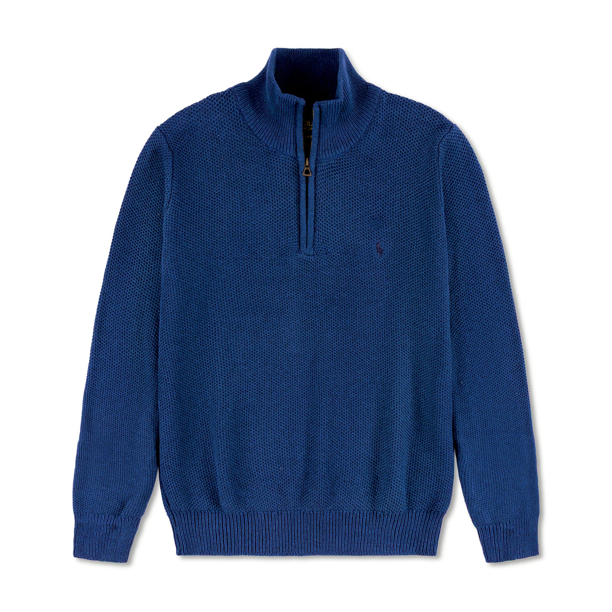 Quarter Zip Knit Woolen Cotton Sweater Royal Blue QZS-04