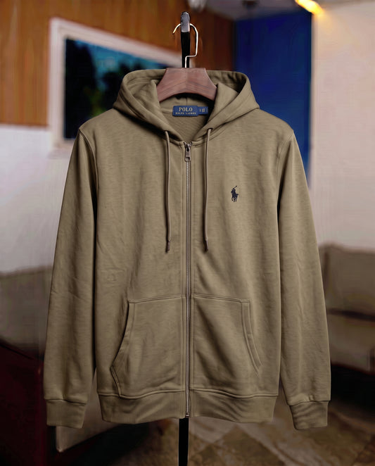 Full Zipper Hoodie Khaki FZH-19