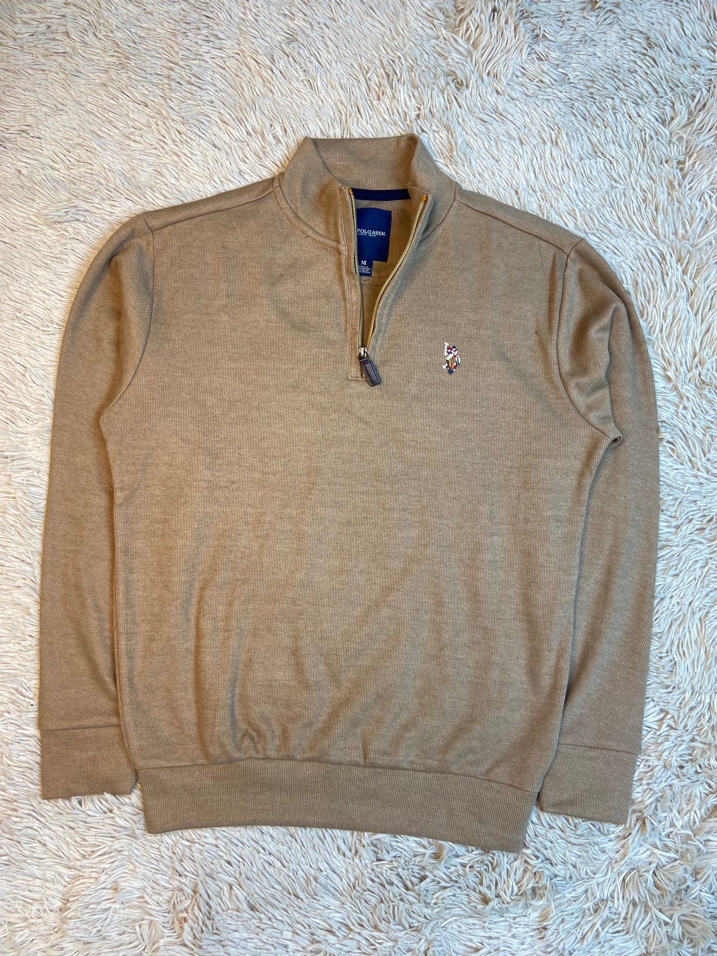 Quarter Zip Pullover Sweatshirt USP Beige