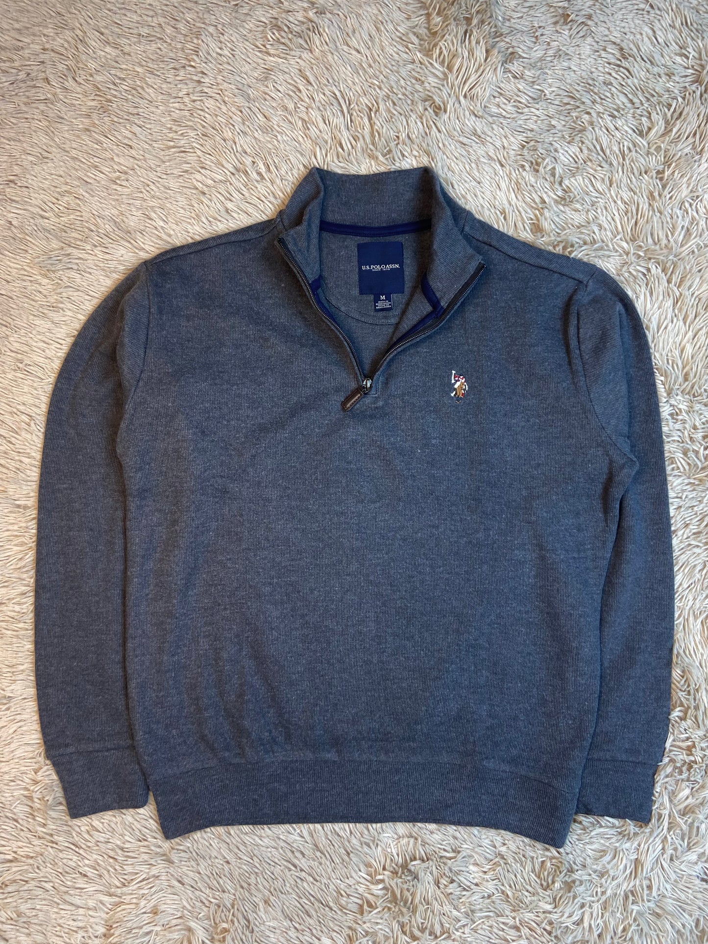 Quarter Zip Pullover Sweatshirt USP Grey