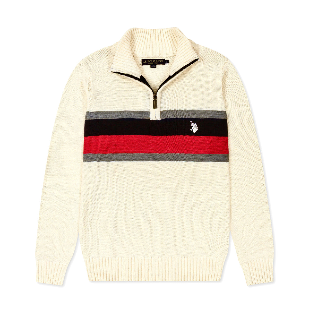 Quarter Zip Stripe Knitted Sweater QZS-33