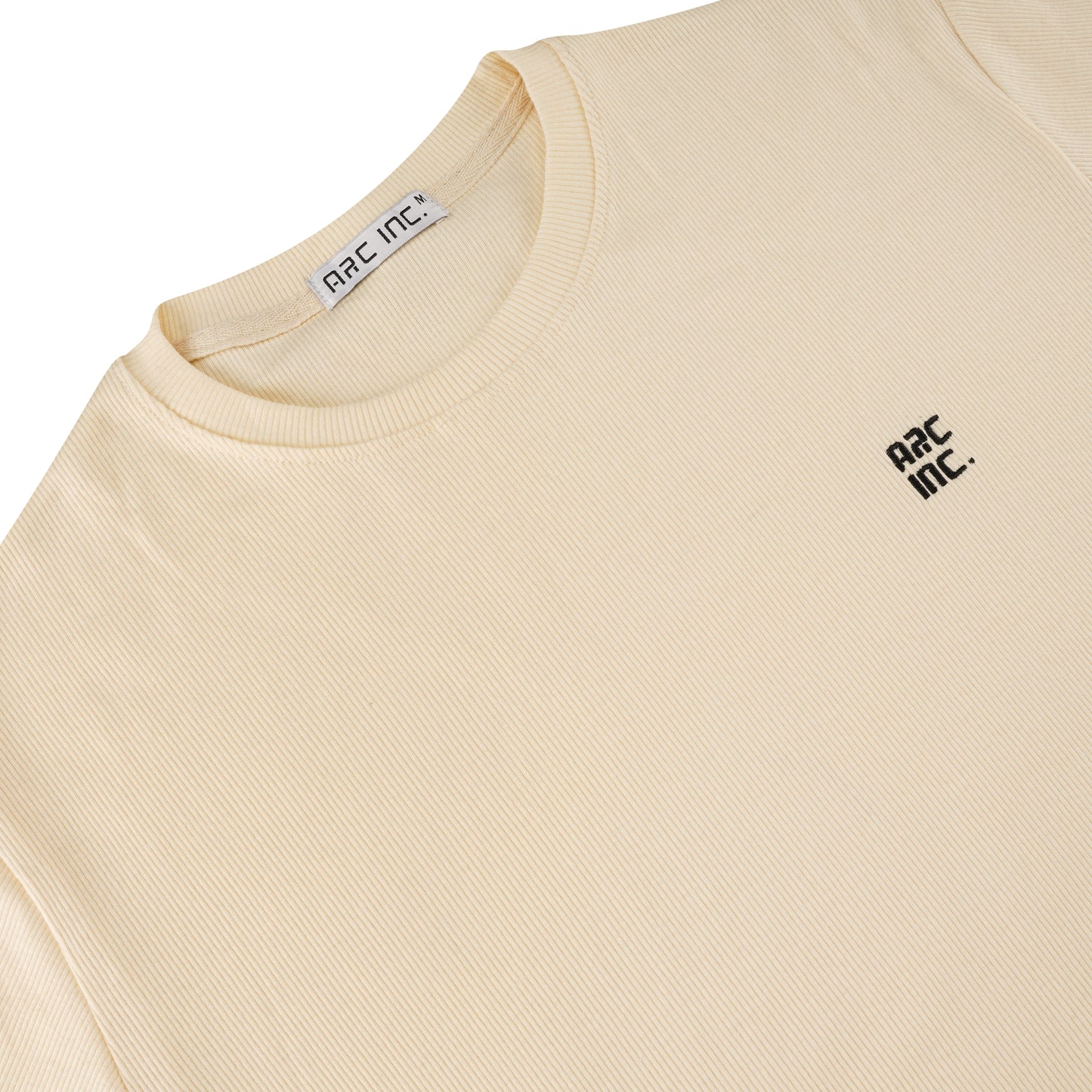 Knitted Ribbed T-Shirt Cream RTS-04