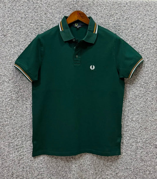 Contrast Polo T-Shirt Bottle Green PTS-59