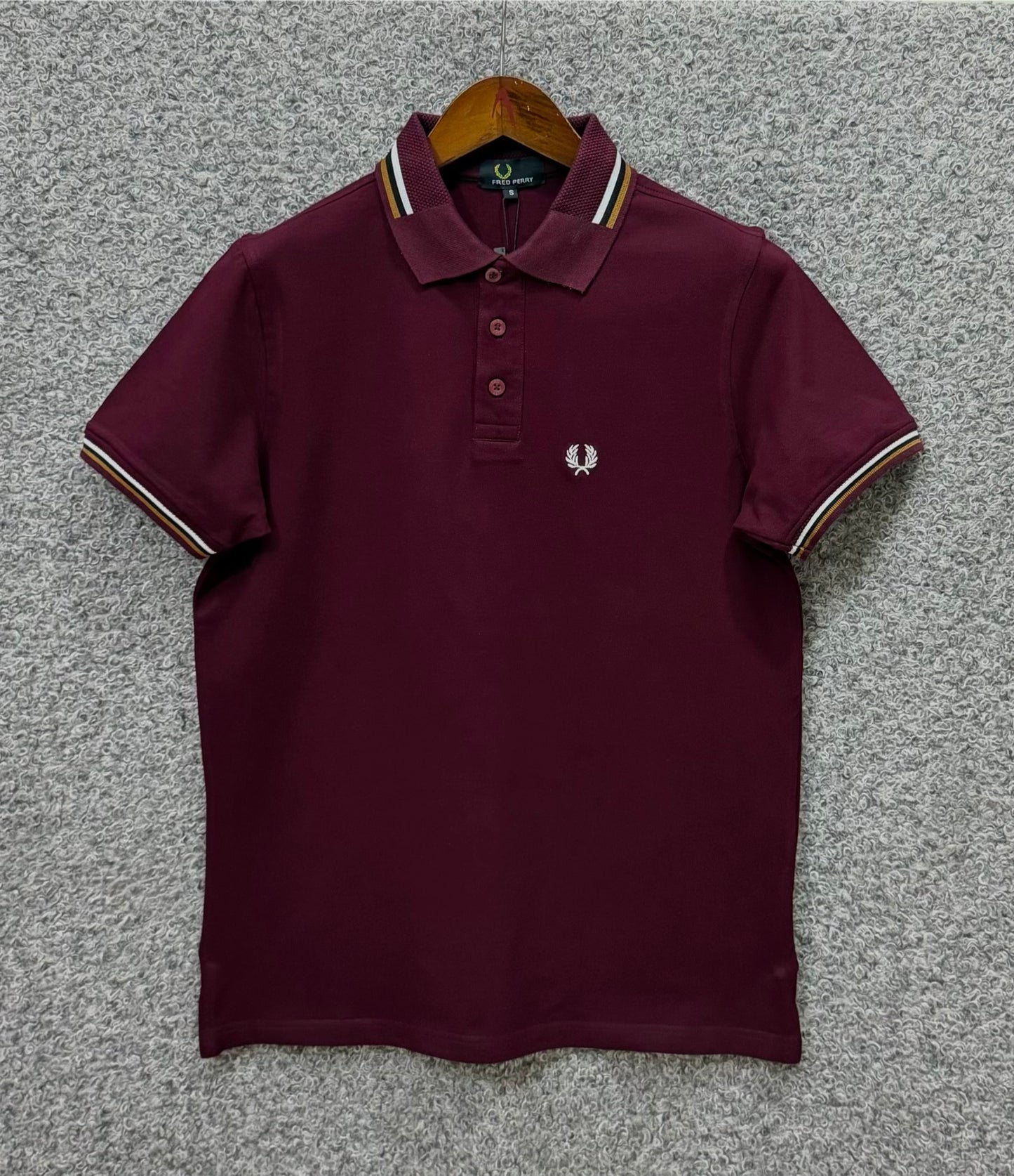Contrast Polo T-Shirt Maroon PTS-60