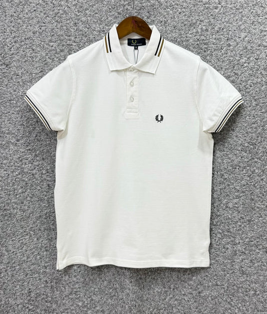 Contrast Polo T-Shirt White PTS-62