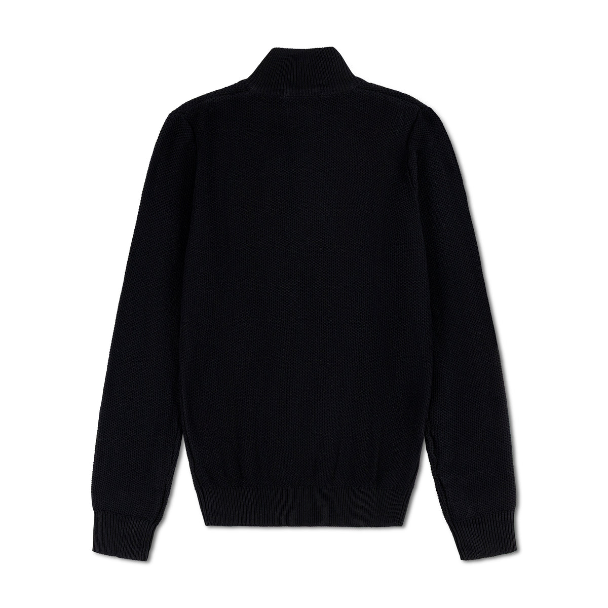 Quarter Zip Knit Woolen Cotton Sweater Black QZS-01
