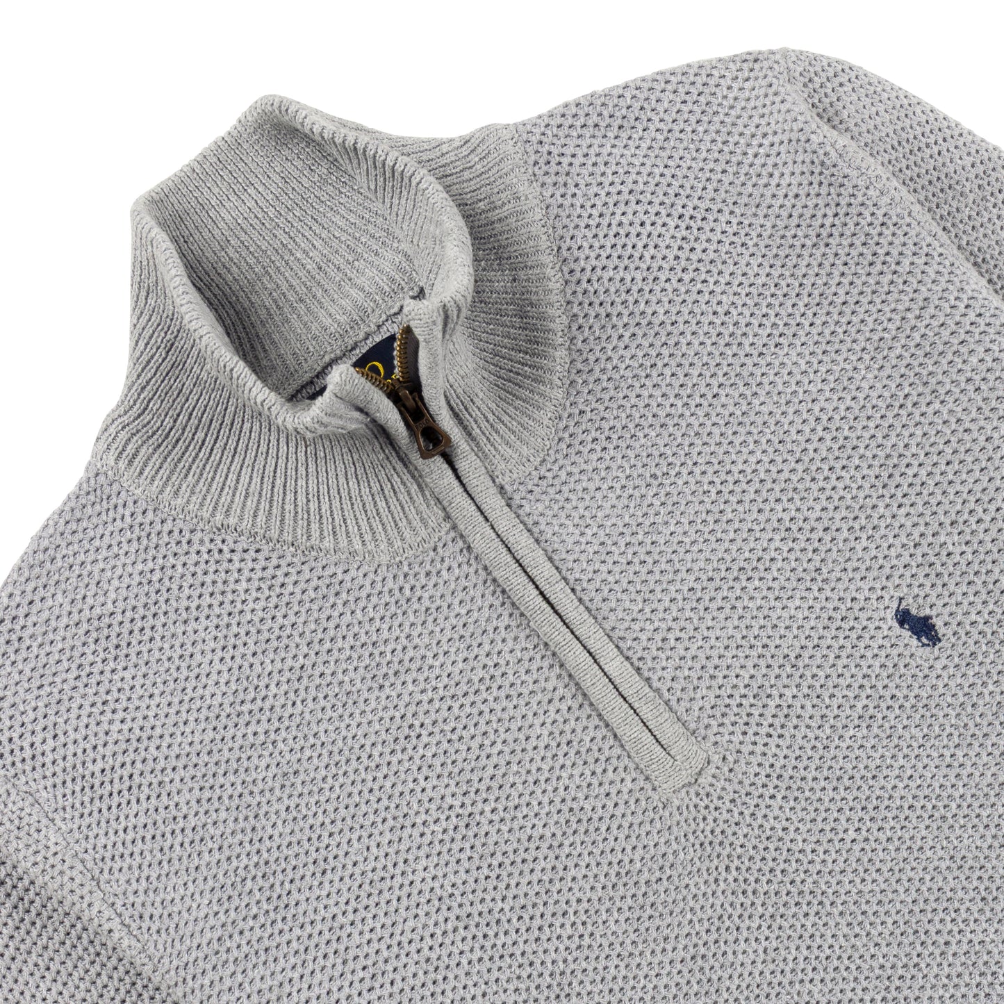 Quarter Zip Knit Woolen Cotton Sweater Ash QZS-03