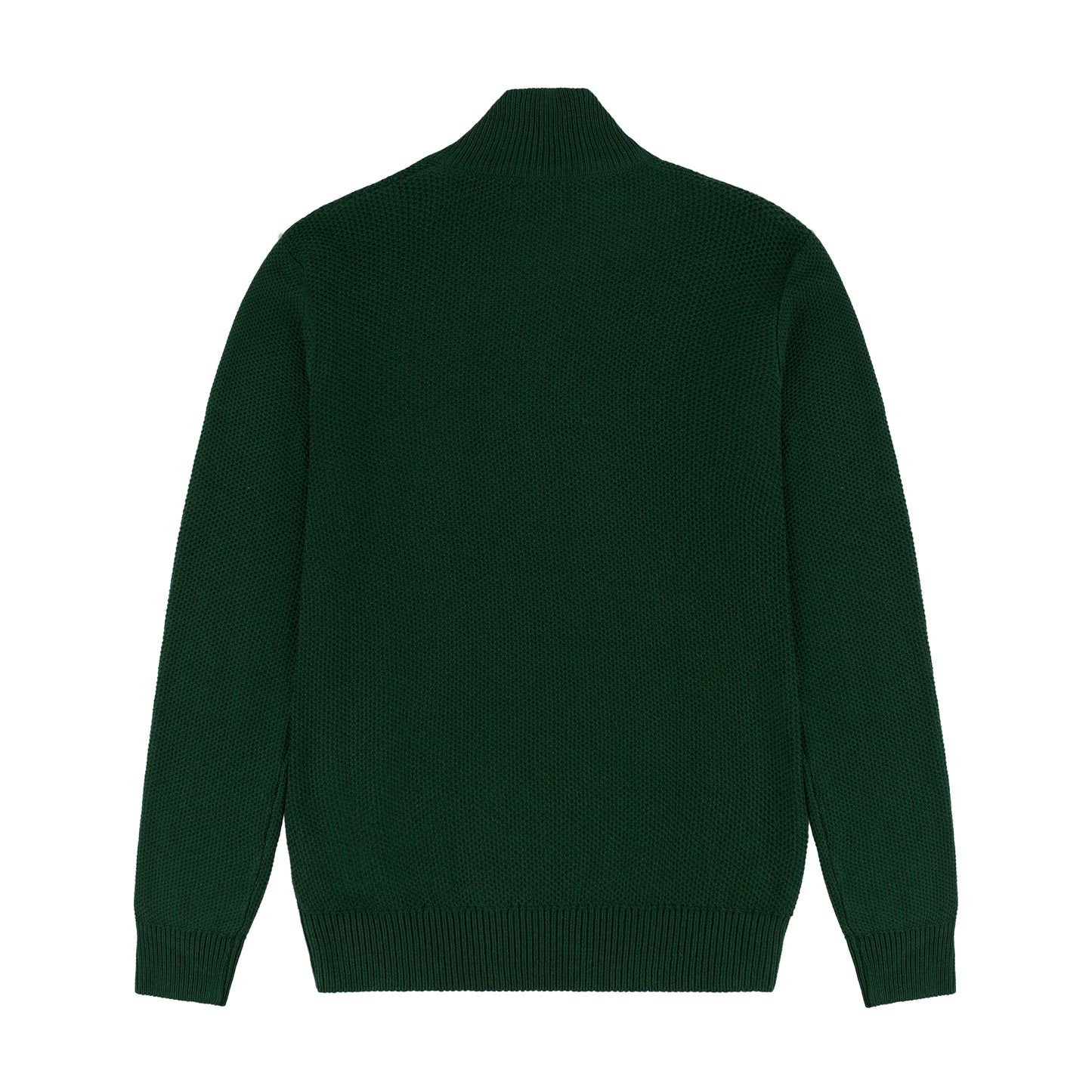 Quarter Zip Knit Woolen Cotton Sweater Bottle Green QZS-06