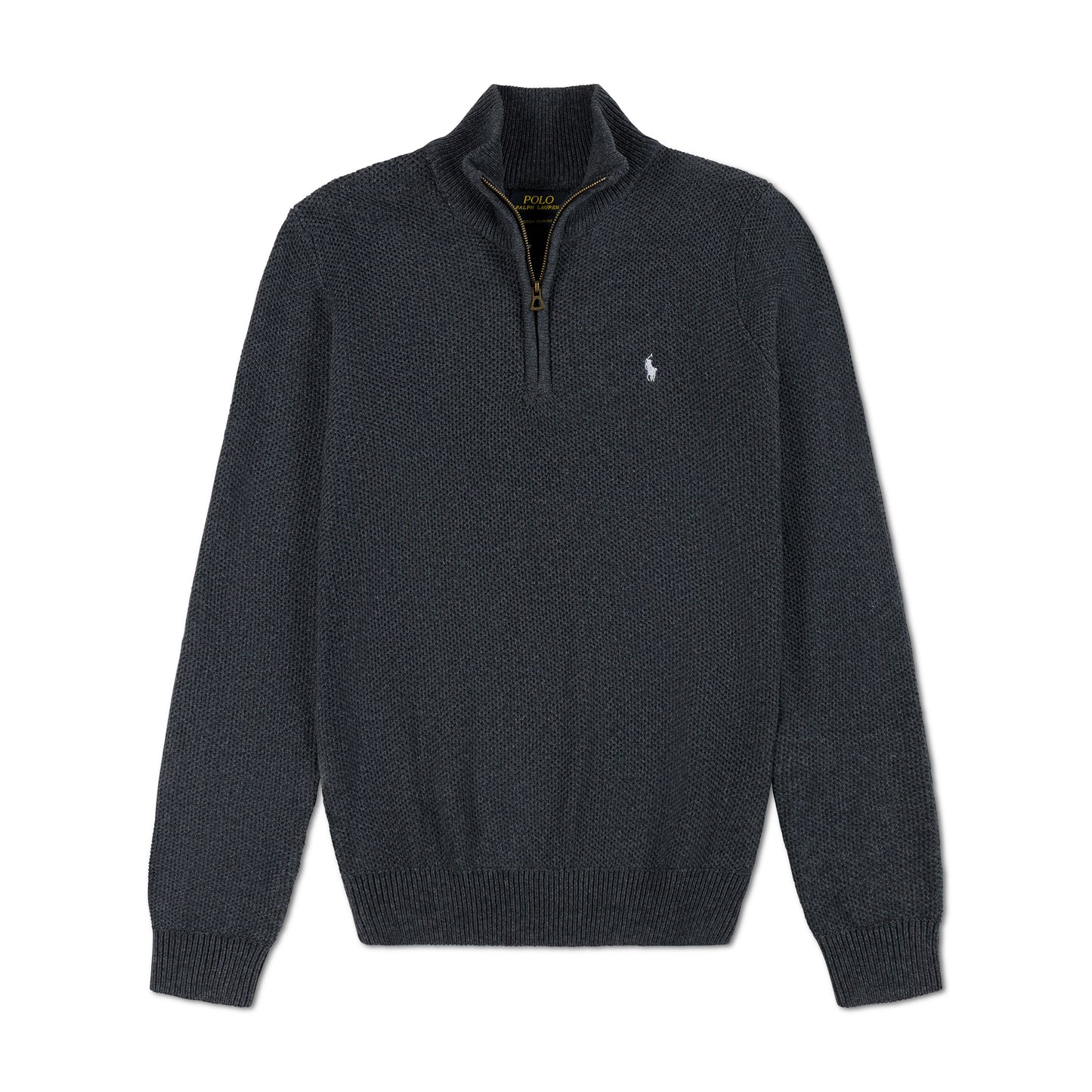 Quarter Zip Knit Woolen Cotton Sweater Charcoal QZS-02