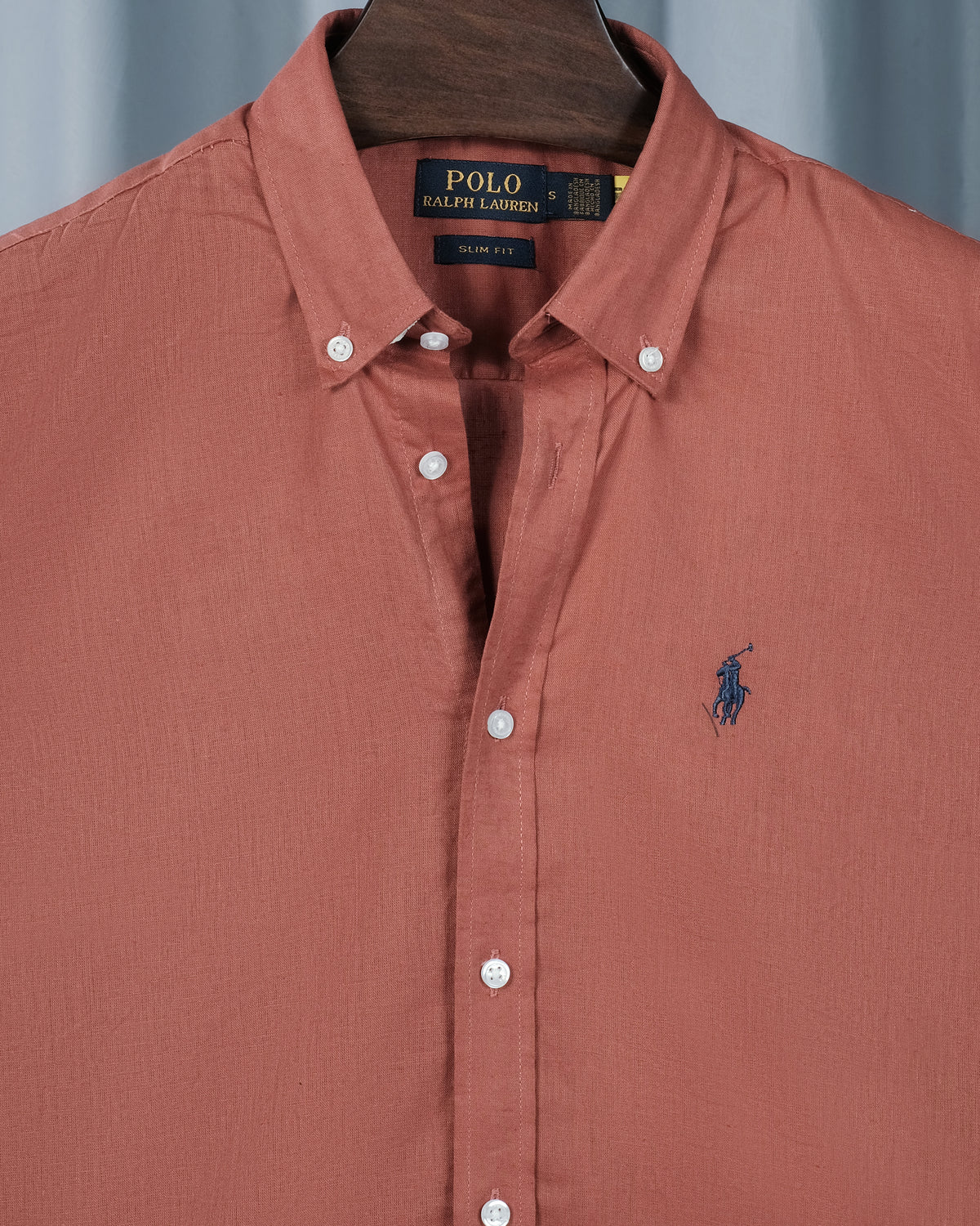 Solid Linen Shirt Terracotta RLCS-84