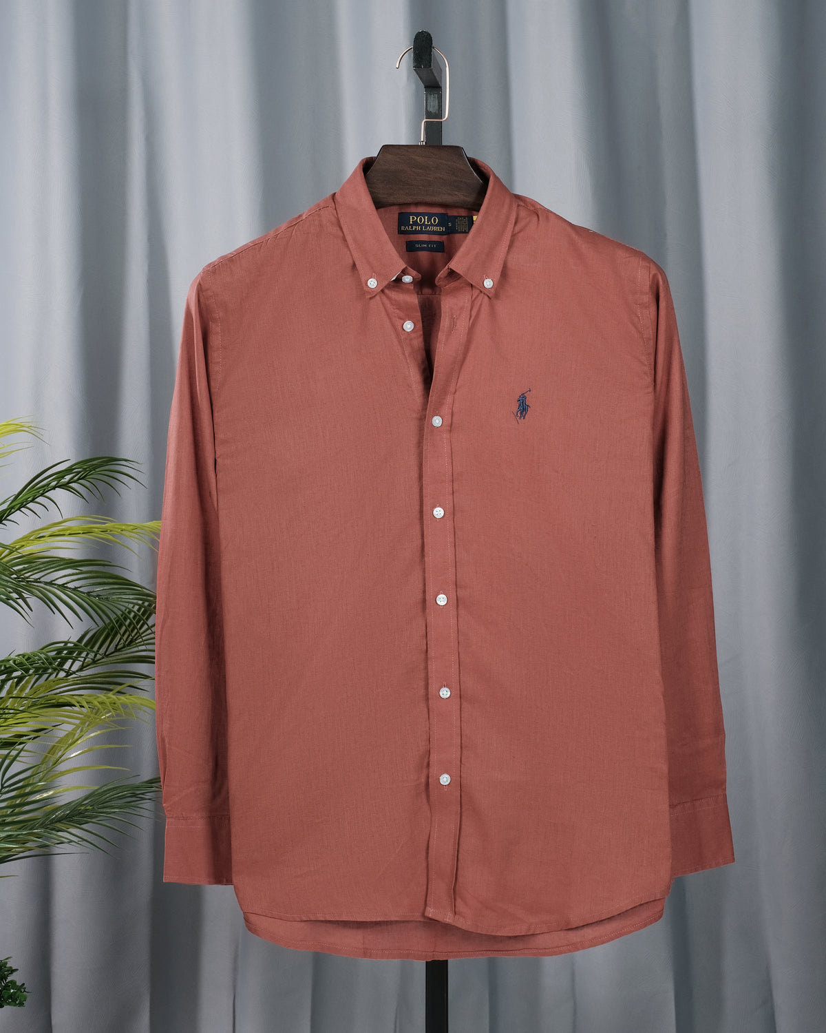 Solid Linen Shirt Terracotta RLCS-84