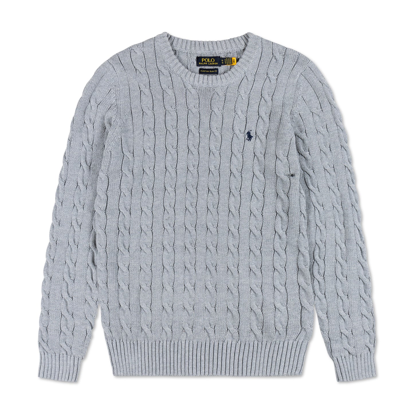 Round Neck Cable-Knit Woolen Sweater Ash RNS-04