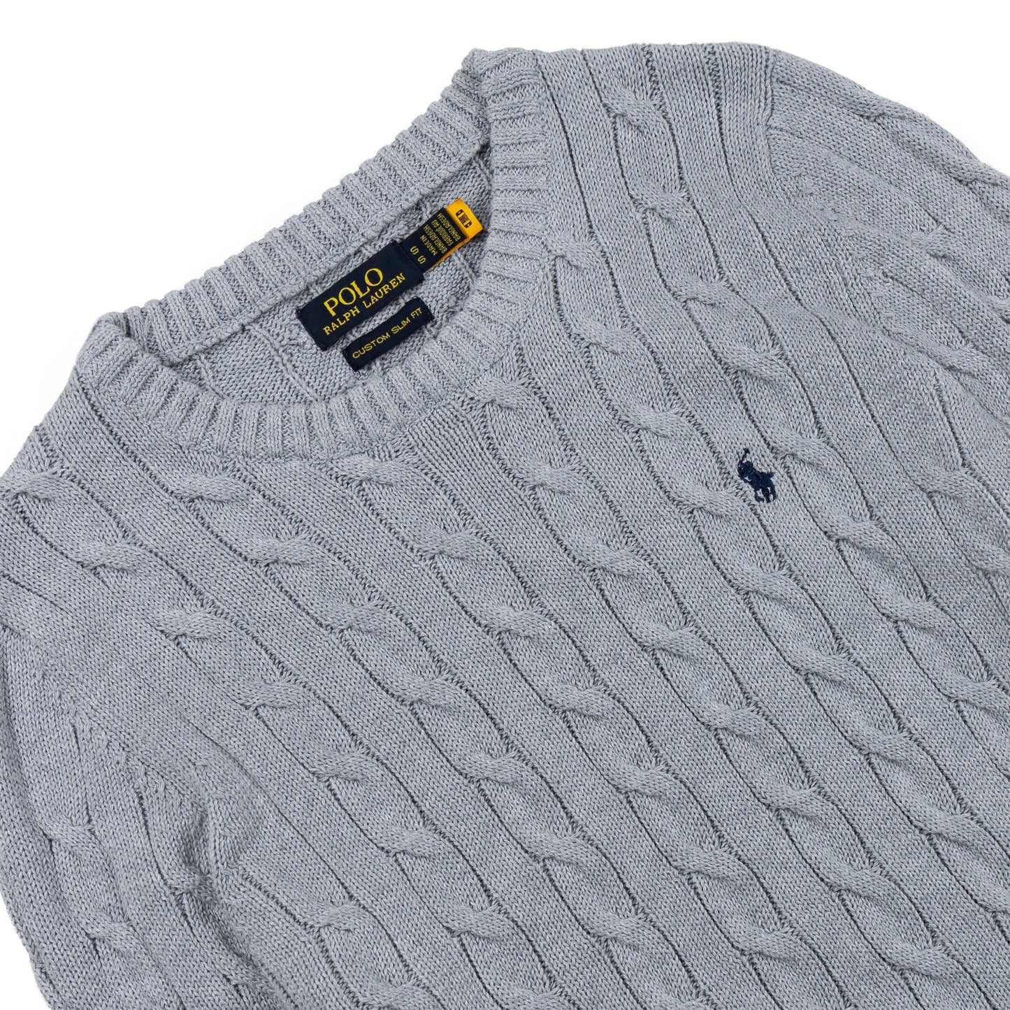 Round Neck Cable-Knit Woolen Sweater Ash RNS-04