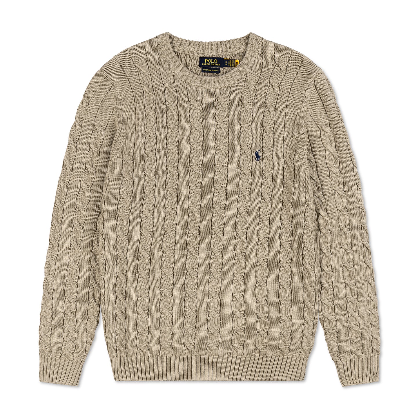 Round Neck Cable-Knit Woolen Sweater Biscuit RNS-08